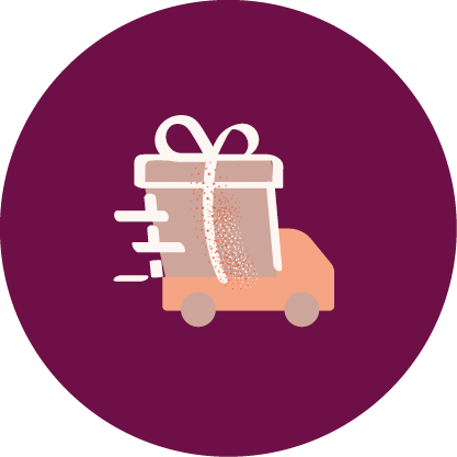 Symbol Lieferwagen mit Geschenk – Versand schweizweit